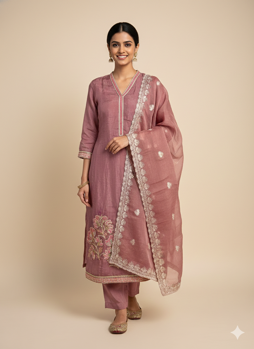 Gulnaar Blush Elegance Suit Set