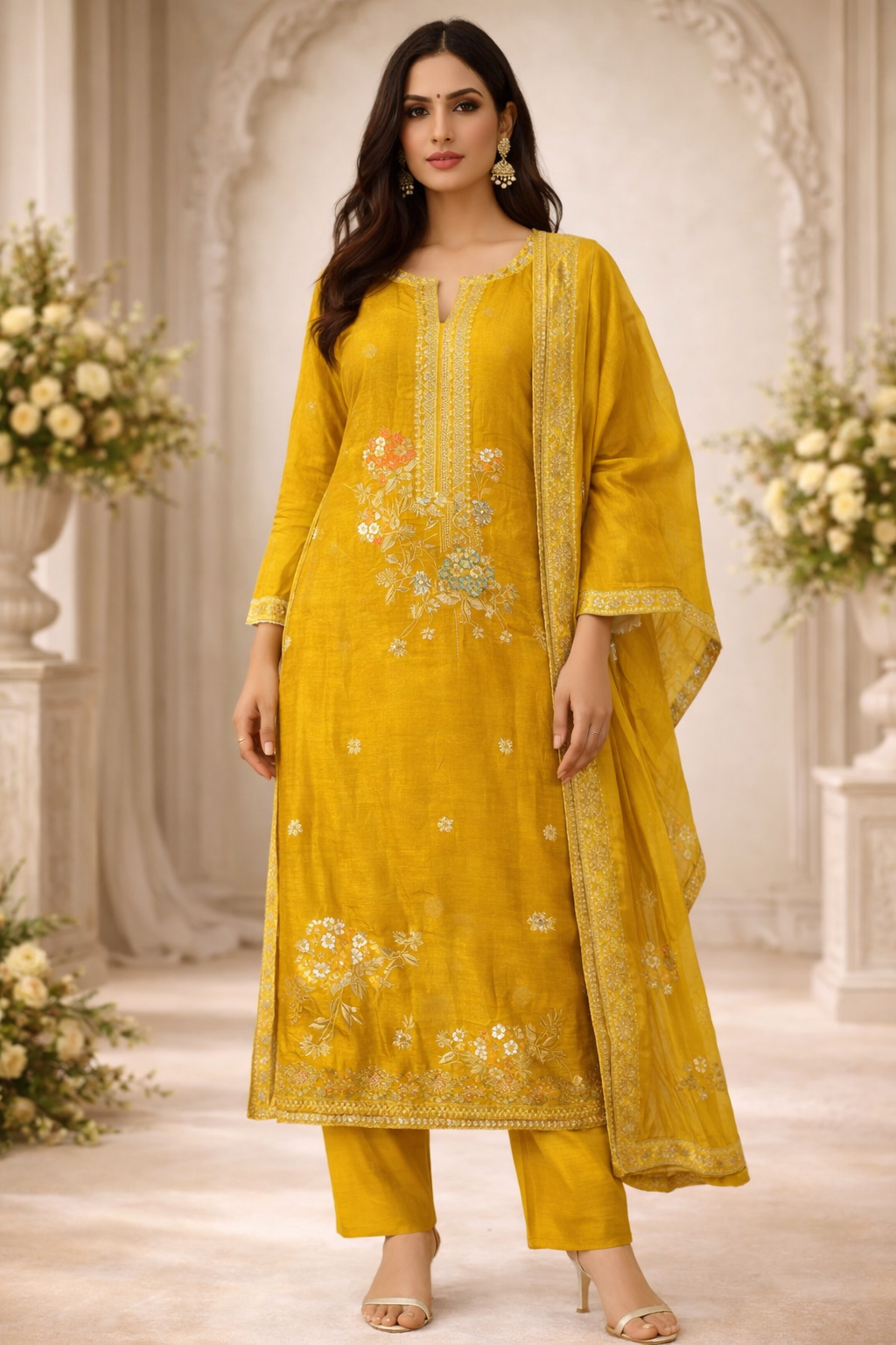 Zarqash Mustard Royale Suit Set