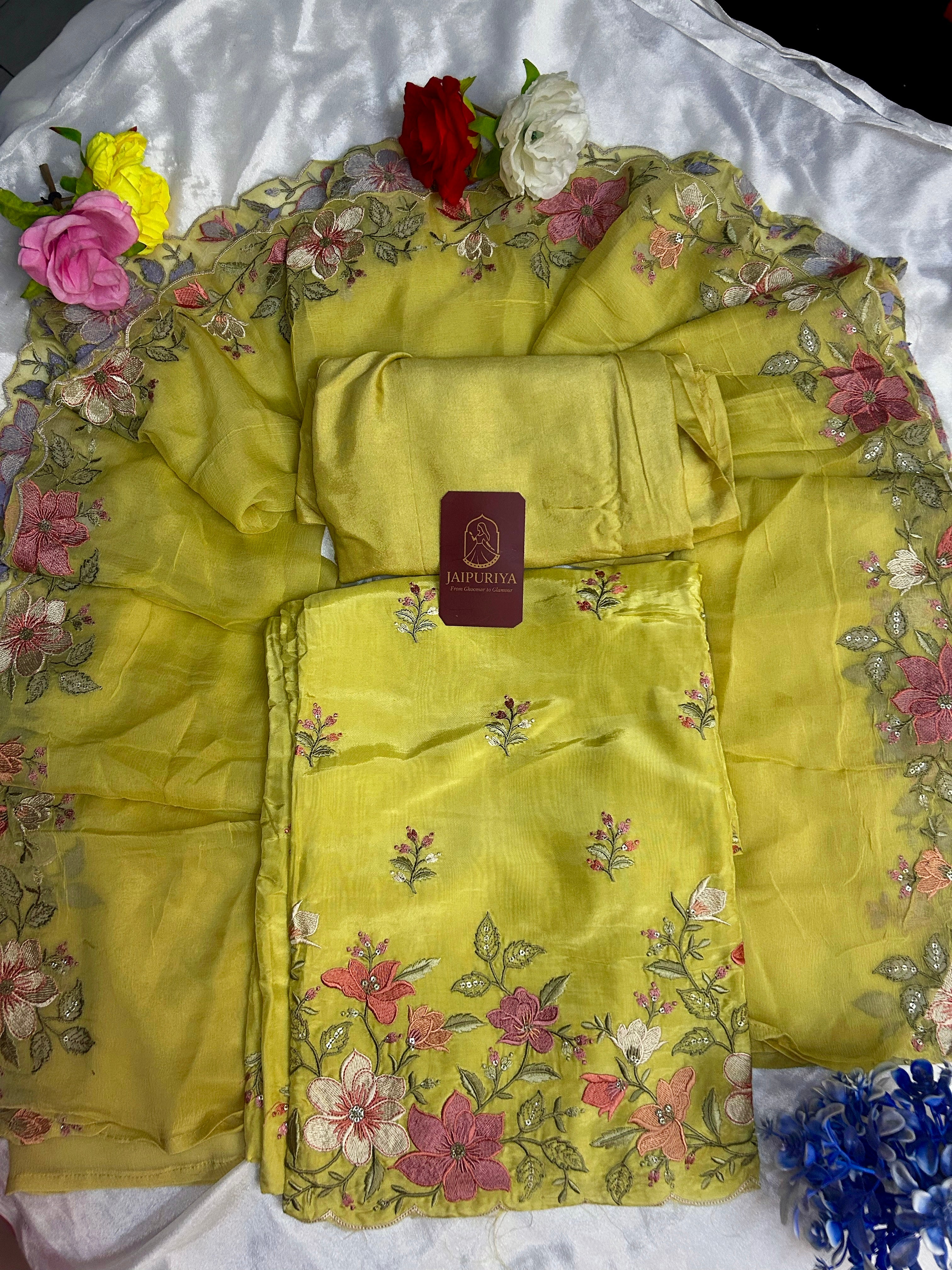 Zehra Mustard Bloom Suit Set